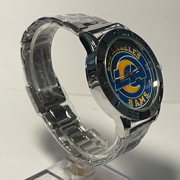 Los Angeles Rams NFL Team Logo Men's Stainless-Steel Silver Watch NEW - Picture 5 of 6